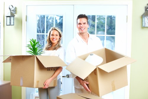 Furniture and personal items arranged for household storage